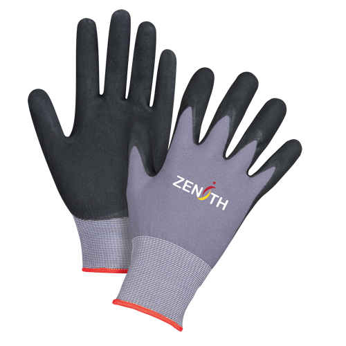 ZX-1 Premium Touchscreen Compatible Gloves, 6/X-Small, Foam Nitrile Coating, 15 Gauge, Nylon Shell Planification Entrepots Molloy