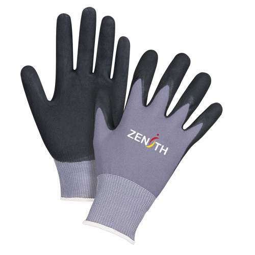 Gants ZX-1 de premi&egrave;re qualit&eacute; compatibles avec les &eacute;crans tactiles, 8/Moyen, R&ecirc;vetement Nitrile/Mousse de nitrile, Calibre 15, Enveloppe en Nylon Planification Entrepots Molloy