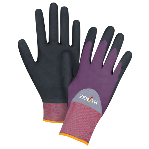 Gants enduits de premi&egrave;re qualit&eacute; ZX-2, 7/Petit, R&ecirc;vetement Nitrile/Mousse de nitrile, Calibre 18, Enveloppe en Nylon Planification Entrepots Molloy