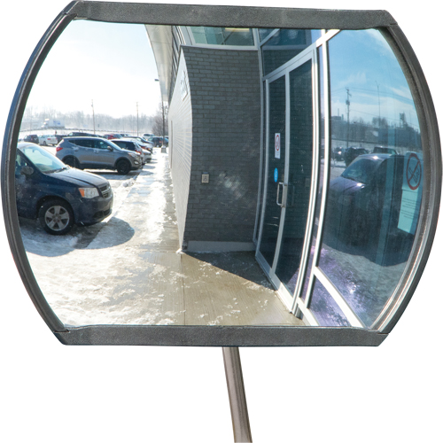 Miroir convexe rectangulaire/rond avec bras t&eacute;lescopique, 12" h x 18" la, Int&eacute;rieur/Ext&eacute;rieur Planification Entrepots Molloy