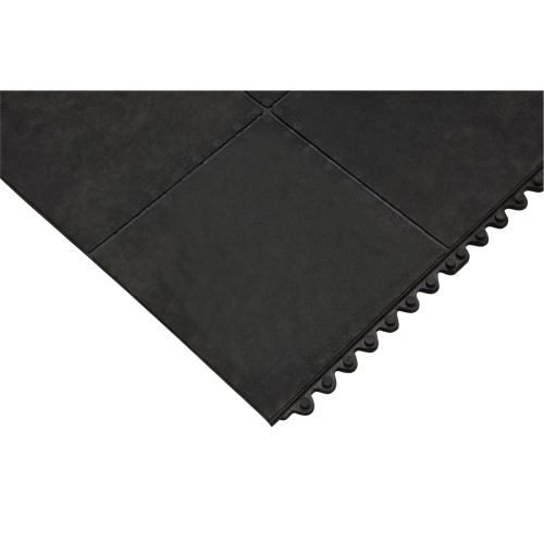Tapis antifatigue, Lisse, 3' x 3' x 1/2", Noir, Caoutchouc naturel Planification Entrepots Molloy