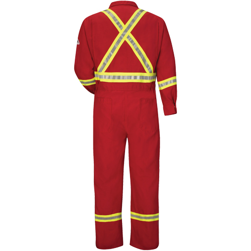 Flame-Resistant Deluxe Coveralls with Reflective Trim, Size 38, Red, 5.6 cal/cm² Planification Entrepots Molloy