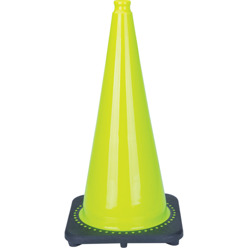Premium Traffic Cone, 28", Lime Green Planification Entrepots Molloy