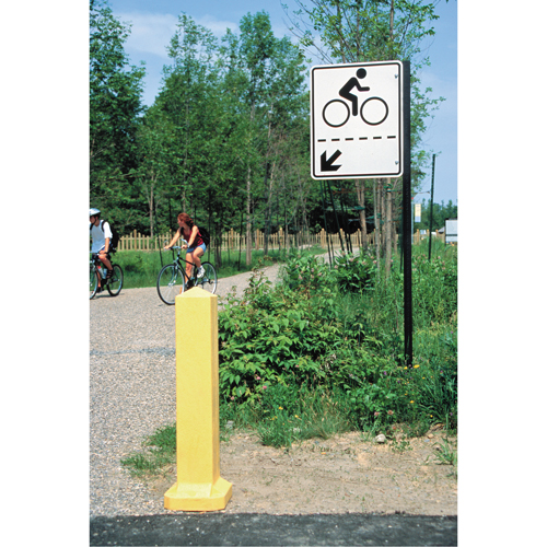 Bornes, Plastique, 33" h x 6" la, Jaune Planification Entrepots Molloy