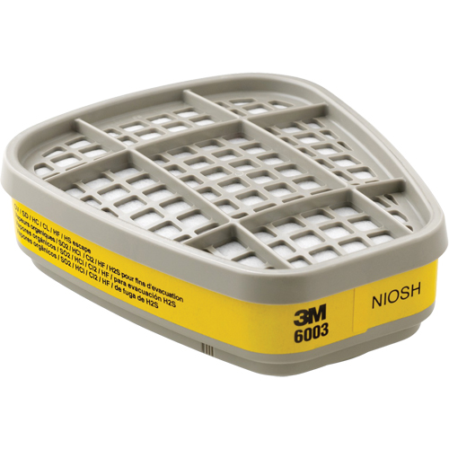 Cartouches pour respirateur s&eacute;rie 6000, Cartouche gaz/vapeur, Vapeurs organiques/Gaz acides Planification Entrepots Molloy