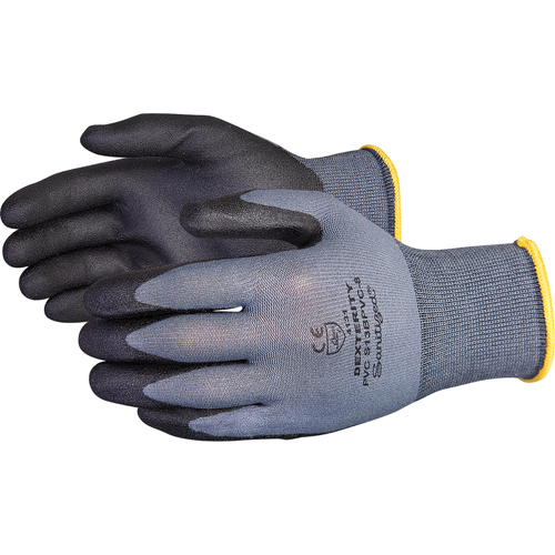 Gants enduits Dexterity, 9/Grand, R&ecirc;vetement PVC, Calibre 13, Enveloppe en Nylon Planification Entrepots Molloy