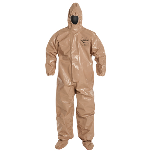 Tychem&reg; 5000 Protective Hooded Coveralls, Small, Brown Planification Entrepots Molloy