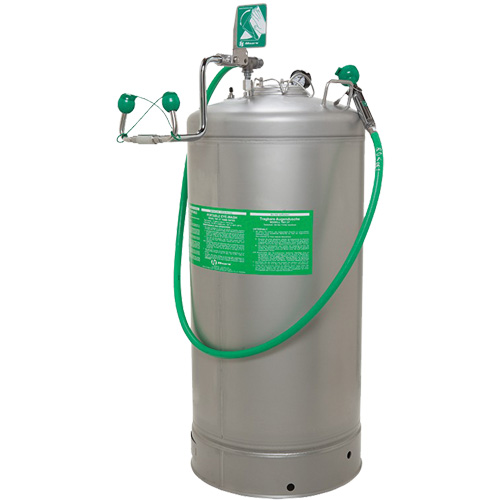 Stations portatives de douche oculaire, Pressuris&eacute;, Capacit&eacute; 37 gal., Conformit&eacute; ANSI Z358.1 Planification Entrepots Molloy