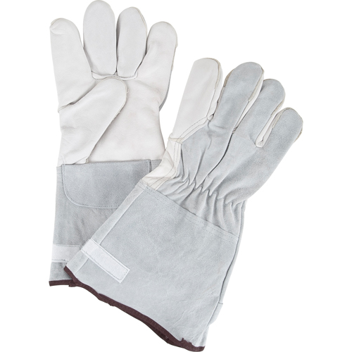Gants de travail doubl&eacute;s pour l'hiver &agrave; dext&eacute;rit&eacute; ultime, Moyen, Paume en Cuir fleur de ch&egrave;vre, Doublure en Molleton Planification Entrepots Molloy
