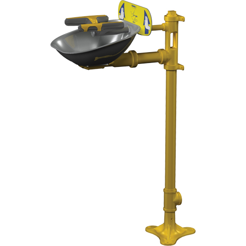Postes de douche oculaire/faciale Halo, Installation Socle, Bol Acier inoxydable Planification Entrepots Molloy