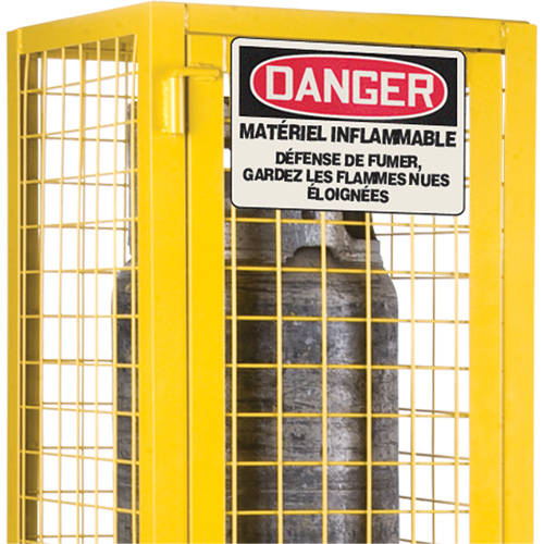 Armoire de s&eacute;curit&eacute; pour cylindres de gaz conforme aux normes de la CSA, nbre de bouteilles: 2, 17" , 17" , 69" , Jaune Planification Entrepots Molloy