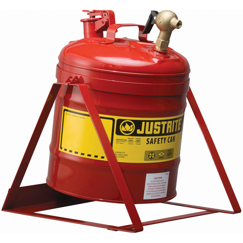 Bidon avec robinet s&eacute;curitaires pour laboratoires, Type I, Acier, 5 gal. US, Rouge, Homologu&eacute; FM Planification Entrepots Molloy