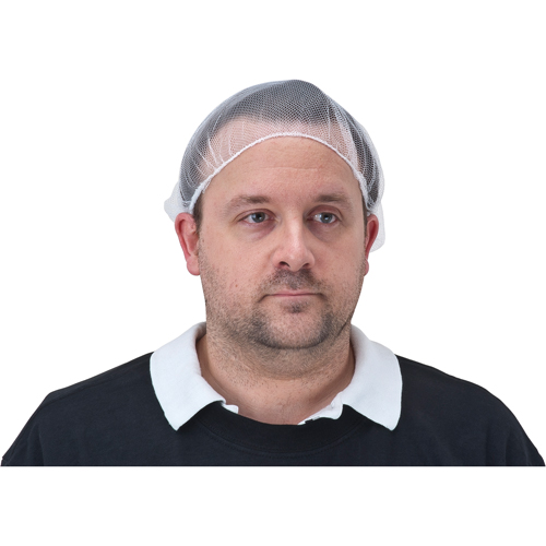 Hair Nets, Nylon, 21"/Large, White Planification Entrepots Molloy