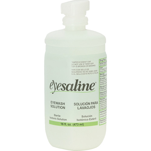 Bouteilles de solution saline pour douche oculaire, Bouteille Plein, 16 oz Planification Entrepots Molloy