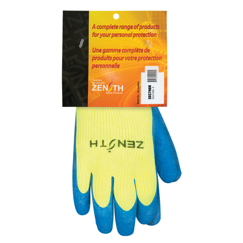 High Visibility Coated Gloves, 8, Rubber Latex Coating, 7 Gauge, Acrylic Shell Planification Entrepots Molloy