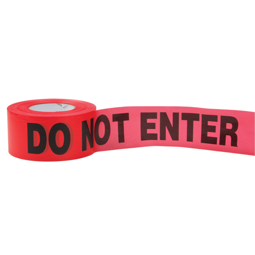 Standard Barricade Tape, English, 3" W x 1000' L, 2 mils, Red Planification Entrepots Molloy