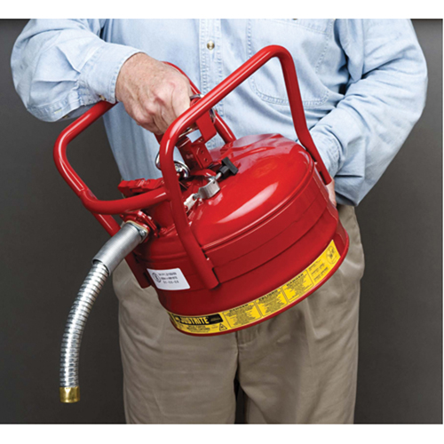 D.O.T. AccuFlow Safety Cans, Type II, Steel, 2.5 US gal., Red, FM Approved Planification Entrepots Molloy