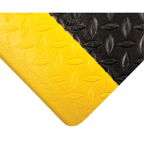 Tapis Tuf Sponge No 452, Losange, 3' x 60' x 1/2", Noir/Jaune, &eacute;ponge en PVC Planification Entrepots Molloy