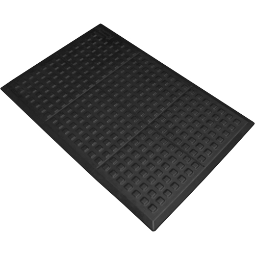 Tapis antifatigue Connect No 502 Rejuvenator pour poste de travail simple, Polyur&eacute;thane, 2' la c, 3' lo, 5/8" &eacute;paisseur, Noir Planification Entrepots Molloy