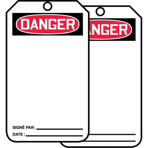 Safety Tags, Cardstock, 3-1/8" W x 5-7/8" H, French Planification Entrepots Molloy