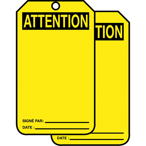 Safety Tags, Cardstock, 3-1/8" W x 5-7/8" H, French Planification Entrepots Molloy