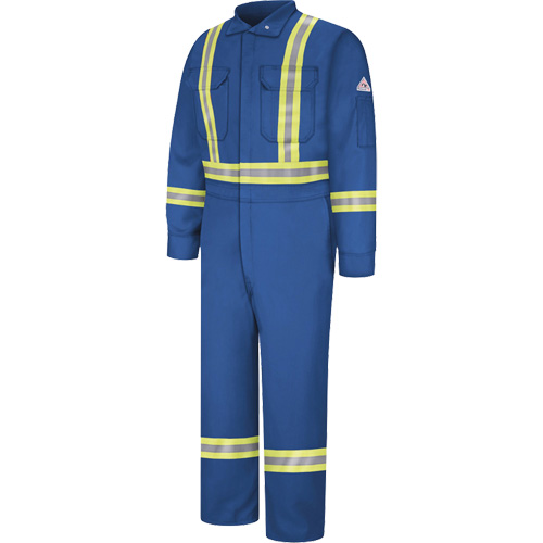 Flame-Resistant Premium Coveralls with Reflective Trim, Size 38, Royal Blue, 12.2 cal/cm² Planification Entrepots Molloy
