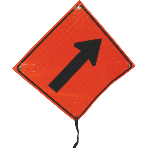 Right Diagonal Arrow Rolled Sign, 24" x 24", Vinyl, Pictogram Planification Entrepots Molloy
