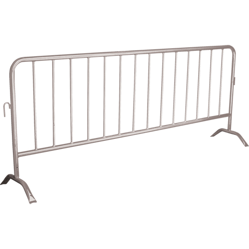 Portable Barrier, Interlocking, 102" L x 40" H, Silver Planification Entrepots Molloy