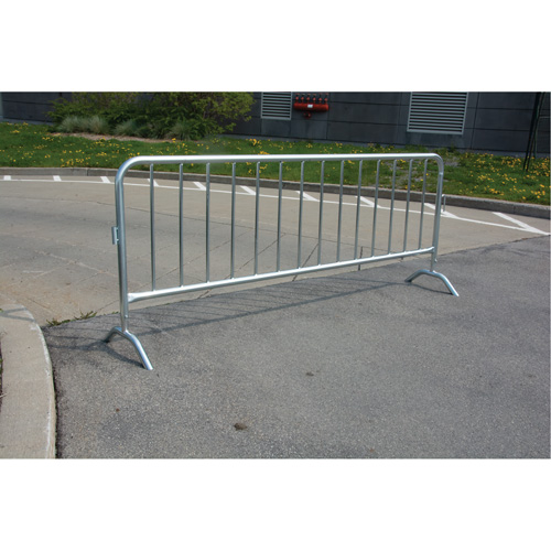 Portable Barrier, Interlocking, 102" L x 40" H, Silver Planification Entrepots Molloy