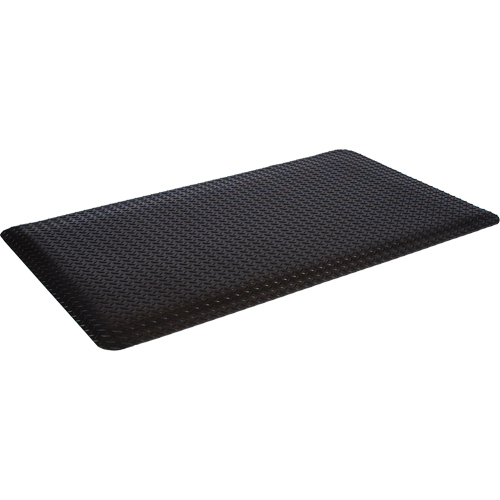 Tapis de style plateforme WD, Losange, 2' x 75' x 5/8", Noir, &eacute;ponge Planification Entrepots Molloy