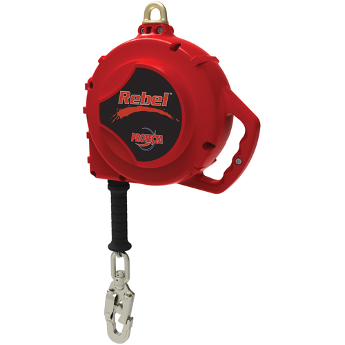 Rebel Self Retracting Lifeline, 33', Galvanized Steel, Swivel Planification Entrepots Molloy