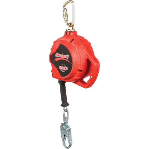 Rebel Self Retracting Lifeline, 33', Galvanized Steel, Swivel Planification Entrepots Molloy