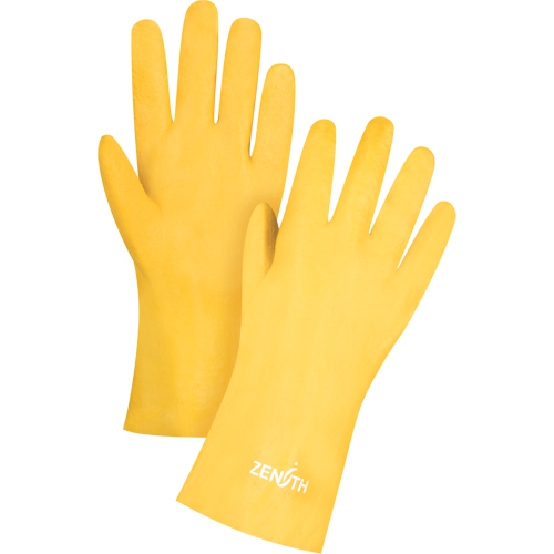Rough-Finish Chemical-Resistant Gloves, Size 9, 12" L, PVC, Interlock Inner Lining, 47-mil Planification Entrepots Molloy