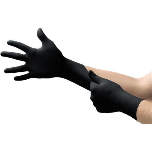 Gants d'examen MidKnight, T-Grand, Nitrile, 4,7 mils, Sans poudre, Noir, Classe 2 Planification Entrepots Molloy