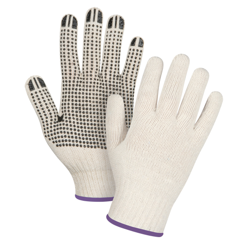 Lightweight Dotted String Knit Gloves, Poly/Cotton, Single Sided, 7 Gauge, X-Small Planification Entrepots Molloy