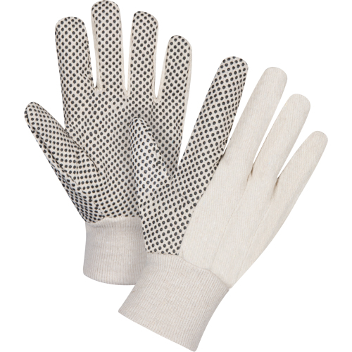 Cotton Canvas Dotted Palm Gloves, 8 oz., Large Planification Entrepots Molloy