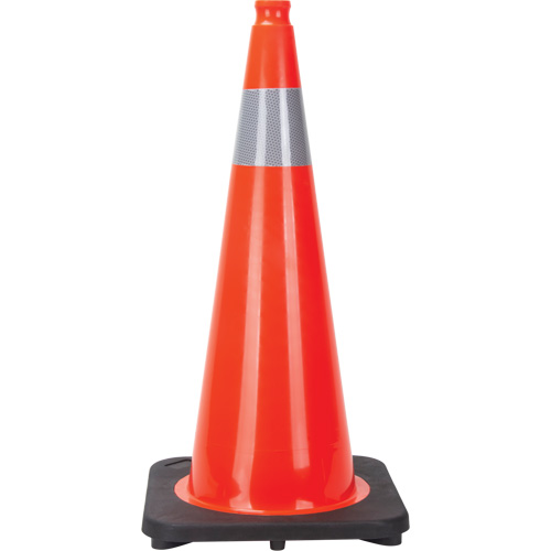 Traffic Cone, 28", Orange, 4" Reflective Collar(s) Planification Entrepots Molloy