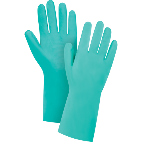 Gants r&eacute;sistants aux produits chimiques &agrave; prise en losange, Taille 7, 13" lo, Nitrile, Doublure en Ouat&eacute;e, 15 mils Planification Entrepots Molloy