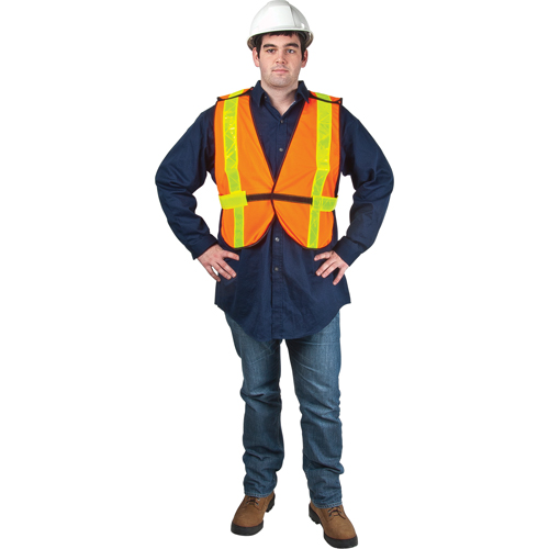 Standard-Duty Safety Vest, High Visibility Orange, 2X-Large, Polyester Planification Entrepots Molloy