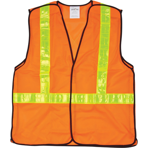 5-Point Tear-Away Traffic Safety Vest, High Visibility Orange, Medium, Polyester Planification Entrepots Molloy