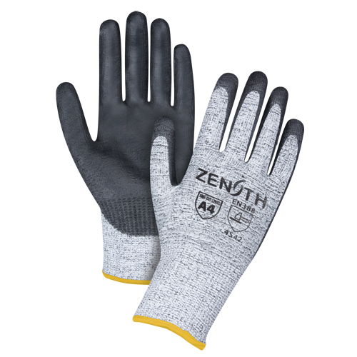 Gants &eacute;lastiques sans coutures r&eacute;sistants &agrave; la coupe, Taille 2T-Grand/11, Calibre 13, Rev&ecirc;tement Polyur&eacute;thane, Enveloppe en PEHP, ANSI/ISEA 105 niveau 4/EN 388 niveau 5 Planification Entrepots Molloy