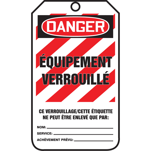 Lockout Tags, Cardstock, 3-3/8" W x 5-7/8" H, French Planification Entrepots Molloy