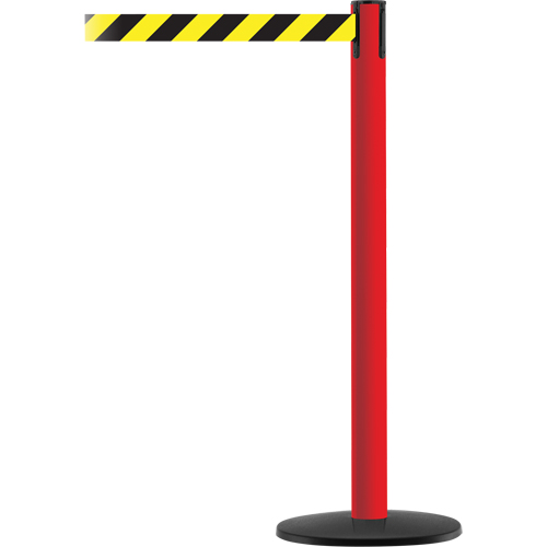 Advance TensaBarrier&reg; Barrier Post, Steel, 36" H, Black/Yellow Tape, 7.5' Tape Length Planification Entrepots Molloy