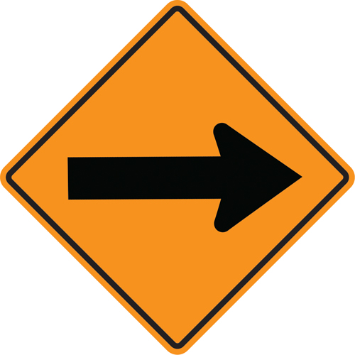 Arrow Roll-Up Temporary Conditions Sign , 24" x 24", Vinyl, Pictogram Planification Entrepots Molloy