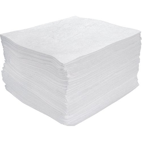 Feuilles absorbantes souffl&eacute;es de premi&egrave;re qualit&eacute;, Huile seulement, 15" x 17", 25 gal. d'absorption Planification Entrepots Molloy