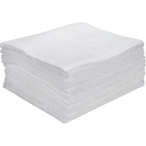 Premium Meltblown Sorbent Pads, Oil Only, 15" x 18", 15 gal. Absorbancy Planification Entrepots Molloy