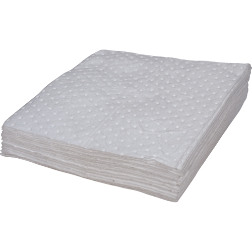 Feuilles absorbantes li&eacute;es de premi&egrave;re qualit&eacute;, Huile seulement, 15" x 17", 8 gal. d'absorption Planification Entrepots Molloy