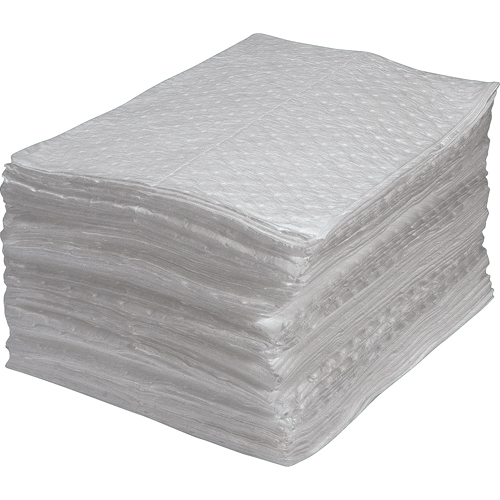 Premium Fine Fibre Sorbent Pads, Oil Only, 15" x 17", 30 gal. Absorbancy Planification Entrepots Molloy