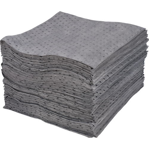 Premium Laminated (SMS) Sorbent Pads, Universal, 15" x 17", 25 gal. Absorbancy Planification Entrepots Molloy