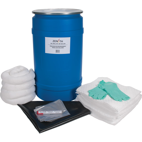 Premium Shop Spill Kit, Oil Only, Drum, 30 US gal. Absorbancy Planification Entrepots Molloy